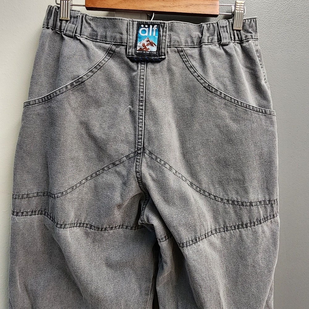 Vintage 90s KUHL Alf Pants Men Size Medium Gray Outdoors Parachute Acid Wash